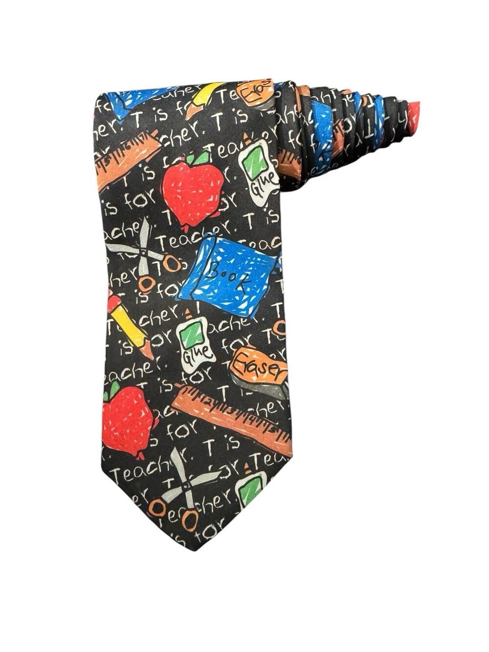 Vintage Ralph Marlin Elementary Teacher Necktie 1995 School Novelty Necktie